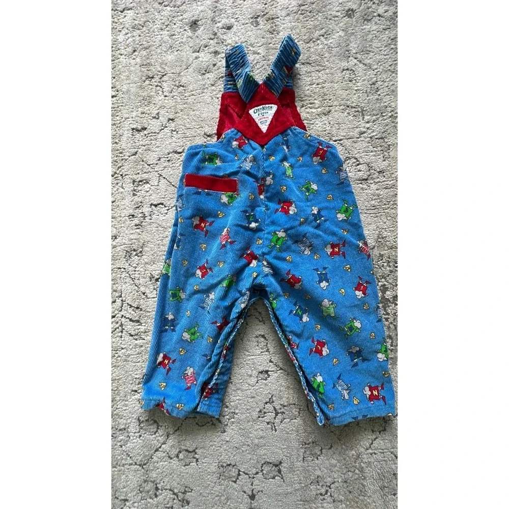 vintage Oshkosh corduroy mice vest overalls STS ~15